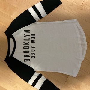 cute brooklyn long sleeve baseball tee